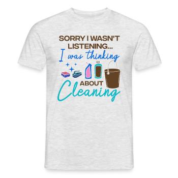 Cleaning Hobby Maid Housekeeper Housekeeping - Men's T-Shirt - heather grey - Front - AI Model Male 178 dark (178cm)