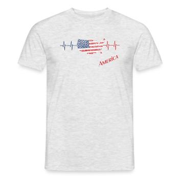 USA America - Männer T-Shirt - Grau meliert - Vorne - AI Model Male 178 dark (178cm)