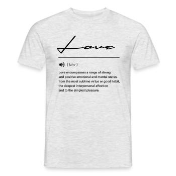 Définition de l'amour en noir - T-shirt homme - gris chiné - Devant - AI Model Male 178 dark (178cm)