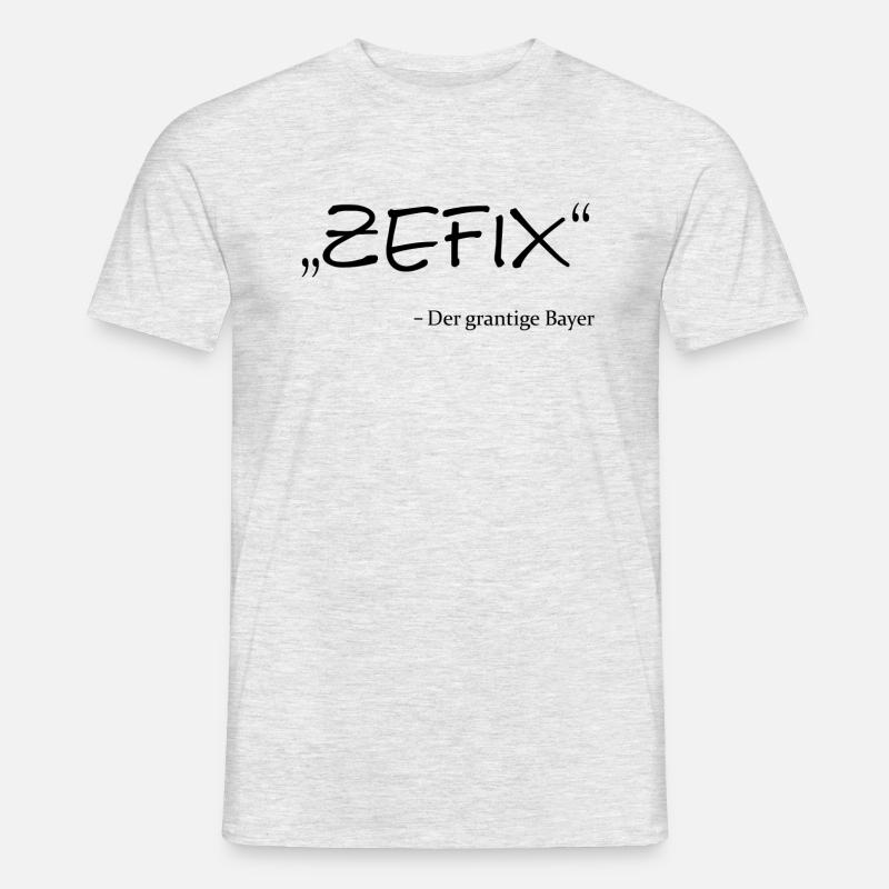 Bayern , Zefix , Oida - Männer T-Shirt - Grau meliert