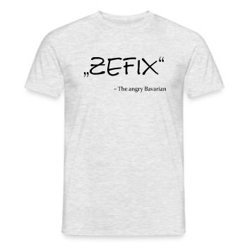 Zefix, The angry Bavarian, Bayern, lustiger Spruch - Männer T-Shirt - Grau meliert - Vorne - AI Model Male 178 dark (178cm)
