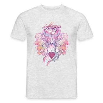 Harry Potter Patronus Hirschkuh Always - Männer T-Shirt - Grau meliert - Vorne - AI Model Male 178 dark (178cm)