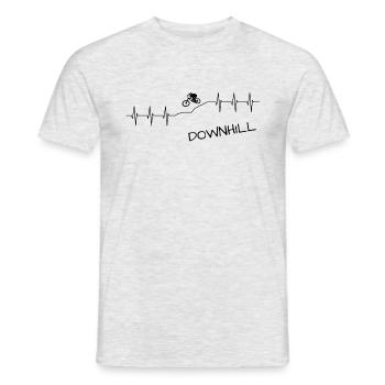 Downhill bmx Mtb Geschenk Herzschlag - Männer T-Shirt - Grau meliert - Vorne - AI Model Male 178 dark (178cm)