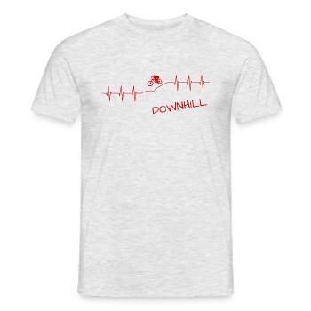 Downhill Herzschlag Mtb biken - Männer T-Shirt - Grau meliert - Vorne - AI Model Male 178 dark (178cm)