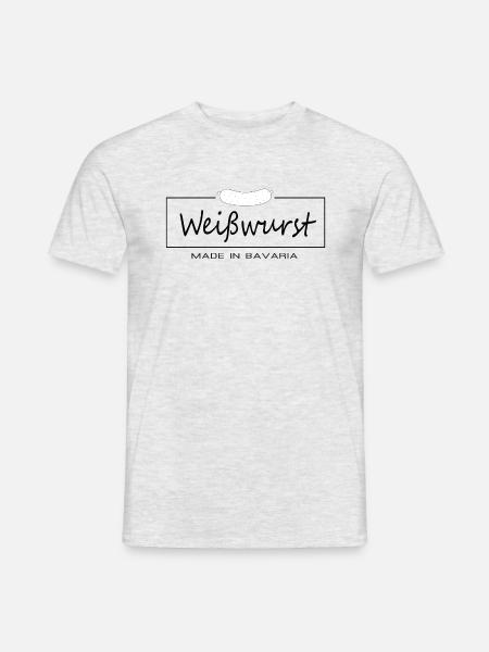 Weißwurst Made in Bavaria - Männer T-Shirt - Grau meliert