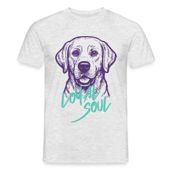 Labrador – Freundlich, Verspielt & Familienlieb - Männer T-Shirt - Grau meliert - Vorne - AI Model Male 178 dark (178cm)