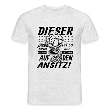 Geschenk zum 50 Geburtstag für Jäger - Männer T-Shirt - Grau meliert - Vorne - AI Model Male 178 dark (178cm)
