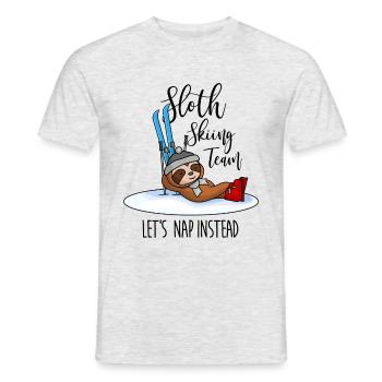 Sloth Skiing Team - Sloth T-shirt for ski holiday - Men's T-Shirt - heather grey - Front - AI Model Male 178 dark (178cm)
