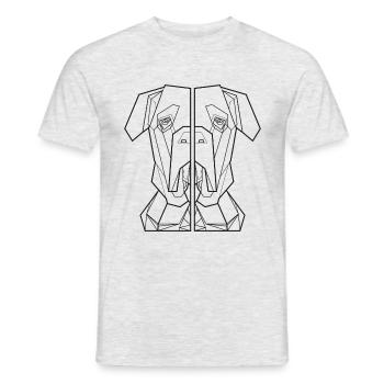 chiens préfèrent chien chemise haber chemise de chien ami - T-shirt homme - gris chiné - Devant - AI Model Male 178 dark (178cm)