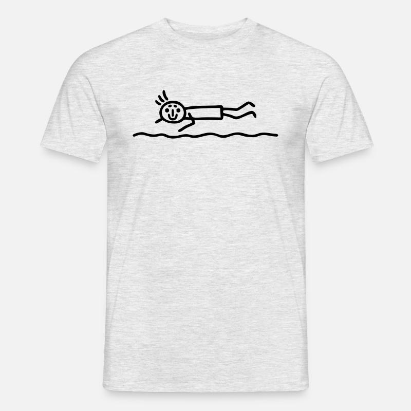 Strichmännchen krabbeln - Männer T-Shirt - Grau meliert