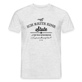 Superkräfte Stute - schwarze Edition - Männer T-Shirt - Grau meliert - Vorne - AI Model Male 178 dark (178cm)