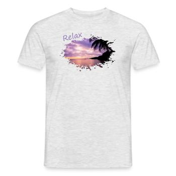 relax chill out Palmen palms sundown - Männer T-Shirt - Grau meliert - Vorne - AI Model Male 178 dark (178cm)