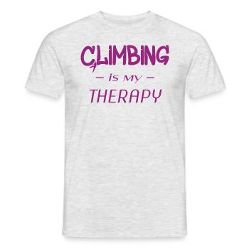 Climbing is my therapy - Männer T-Shirt - Grau meliert - Vorne - AI Model Male 178 dark (178cm)