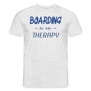 boarding is my therapy - Männer T-Shirt - Grau meliert - Vorne - AI Model Male 178 dark (178cm)
