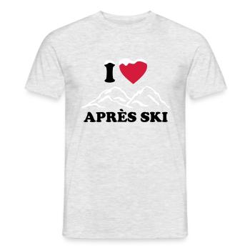 I love Apres Ski.*** Gebirge Mountain Berge Schnee - Männer T-Shirt - Grau meliert - Vorne - AI Model Male 178 dark (178cm)