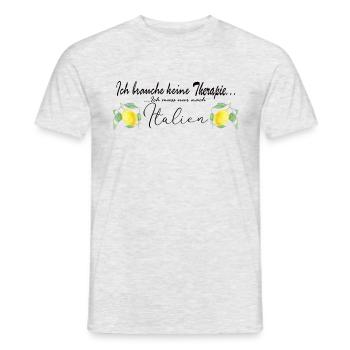 Italien, Ich brauche keine Therapie, Urlaub - Männer T-Shirt - Grau meliert - Vorne - AI Model Male 178 dark (178cm)