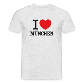 I LOVE MÜNCHEN - Männer T-Shirt - Grau meliert - Vorne - AI Model Male 178 dark (178cm)