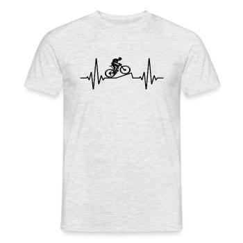 Heartbeat MTB | Heart Rate Mountain Bike Bike - Men's T-Shirt - heather grey - Front - AI Model Male 178 dark (178cm)