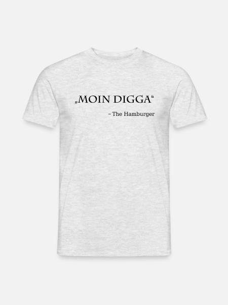 Hamburg, Moin Digga, the Hamburger - Männer T-Shirt - Grau meliert