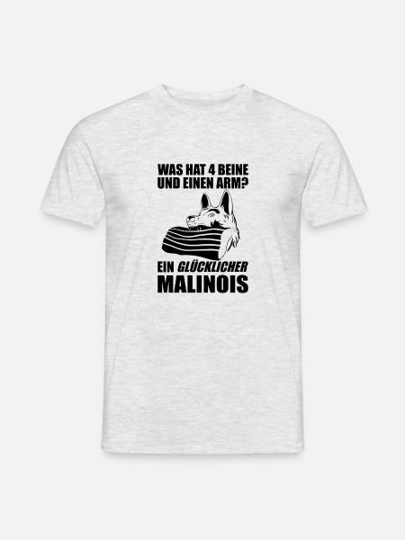 Glücklicher Malinois Lustiger Spruch Meme - Männer T-Shirt - Grau meliert