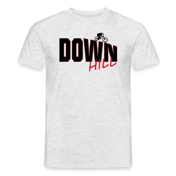 Fahrrad, Biken, Downhill - Männer T-Shirt - Grau meliert - Vorne - AI Model Male 178 dark (178cm)