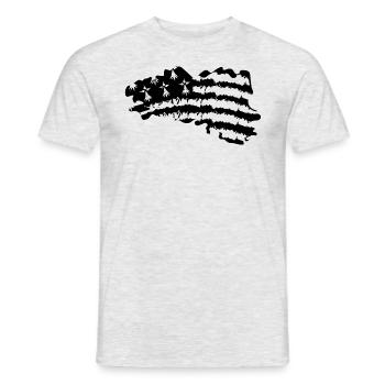 drapeau breton,carte breton,bzh vintage - T-shirt homme - gris chiné - Devant - AI Model Male 178 dark (178cm)