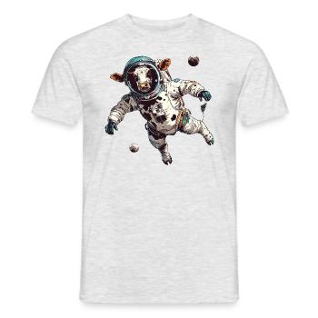 Vache dans l’espace - T-shirt homme - gris chiné - Devant - AI Model Male 178 dark (178cm)