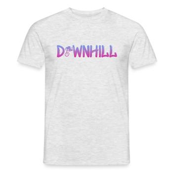 Downhill mit Biker - Männer T-Shirt - Grau meliert - Vorne - AI Model Male 178 dark (178cm)