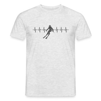 Ski fahren Herzschlag - Männer T-Shirt - Grau meliert - Vorne - AI Model Male 178 dark (178cm)