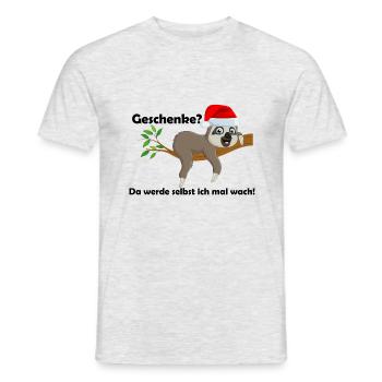 Weihnachtliches Faultier - Männer T-Shirt - Grau meliert - Vorne - AI Model Male 178 dark (178cm)