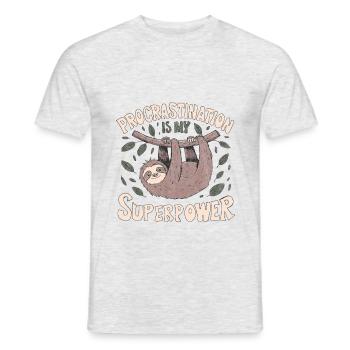 Sloth Procrastination Funny Saying Gift - Men's T-Shirt - heather grey - Front - AI Model Male 178 dark (178cm)