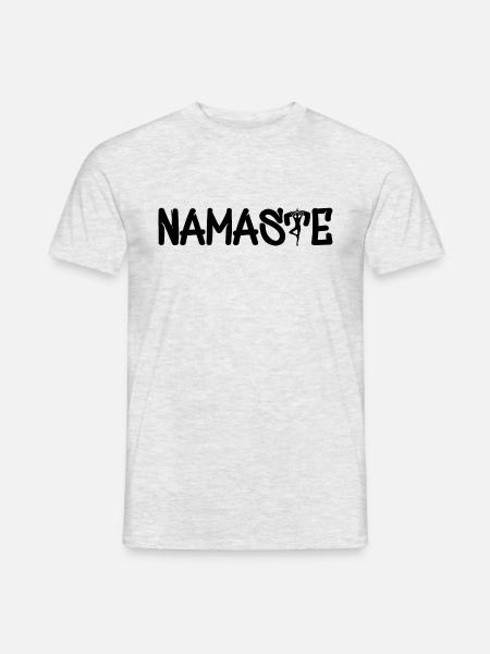 Namaste Yoga - Männer T-Shirt - Grau meliert