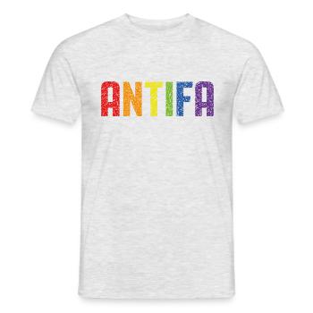 Antifa Pride - Men's T-Shirt - heather grey - Front - AI Model Male 178 dark (178cm)