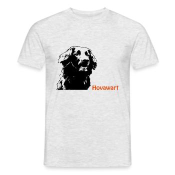 Hovawart portrait with lettering - Men's T-Shirt - heather grey - Front - AI Model Male 178 dark (178cm)