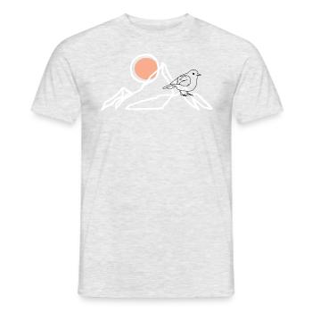 One Line Mountains - Männer T-Shirt - Grau meliert - Vorne - AI Model Male 178 dark (178cm)