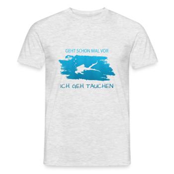 Tauchen Spruch für Taucher lustig - Männer T-Shirt - Grau meliert - Vorne - AI Model Male 178 dark (178cm)