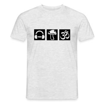 GOA PSYTRANCE - Männer T-Shirt - Grau meliert - Vorne - AI Model Male 178 dark (178cm)