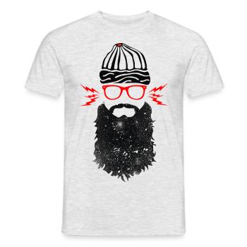 Nerd Beard Glasses - Men's T-Shirt - heather grey - Front - AI Model Male 178 dark (178cm)