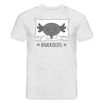 Axolotl Knacksolotl knacken pennen schlafen - Männer T-Shirt - Grau meliert - Vorne - AI Model Male 178 dark (178cm)