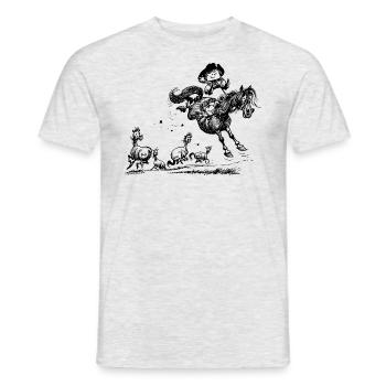 Thelwell Cowboy Westernrodeo - Männer T-Shirt - Grau meliert - Vorne - AI Model Male 178 dark (178cm)