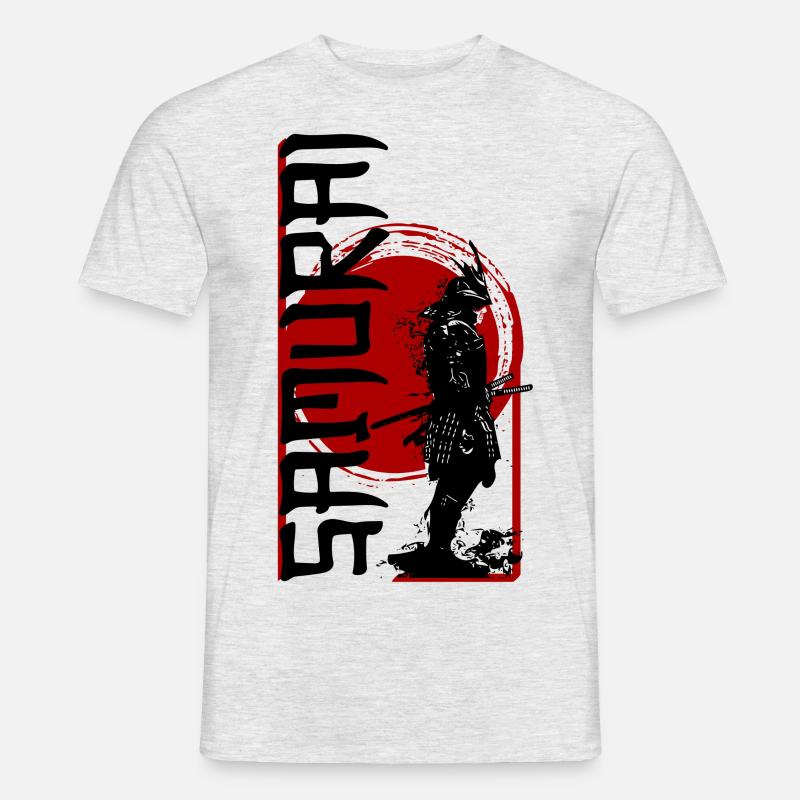 Samurai - Männer T-Shirt - Grau meliert