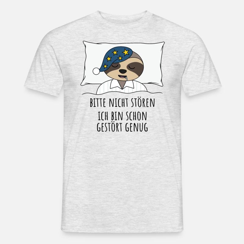 Faultier Bitte nicht stören schon gestört genug - Männer T-Shirt - Grau meliert