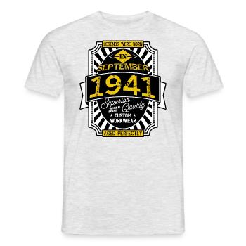 1941 SEPTEMBER - T-shirt homme - gris chiné - Devant - AI Model Male 178 dark (178cm)