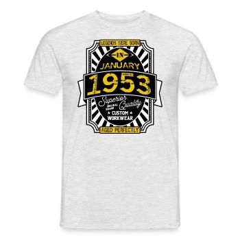 1953 JANUARY - T-shirt homme - gris chiné - Devant - AI Model Male 178 dark (178cm)