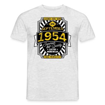 1954 SEPTEMBER - T-shirt homme - gris chiné - Devant - AI Model Male 178 dark (178cm)