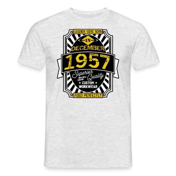 1957 DECEMBER - T-shirt homme - gris chiné - Devant - AI Model Male 178 dark (178cm)