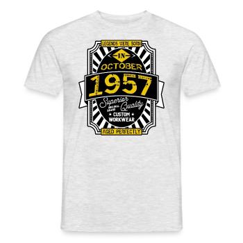 1957 OCTOBER - T-shirt homme - gris chiné - Devant - AI Model Male 178 dark (178cm)