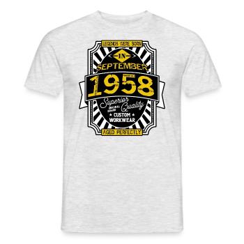 1958 SEPTEMBER - T-shirt homme - gris chiné - Devant - AI Model Male 178 dark (178cm)