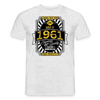 1961 MAY - T-shirt homme - gris chiné - Devant - AI Model Male 178 dark (178cm)