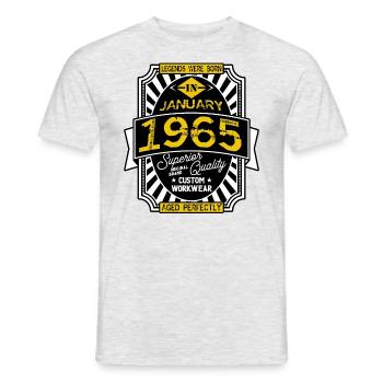 1965 JANUARY - T-shirt homme - gris chiné - Devant - AI Model Male 178 dark (178cm)